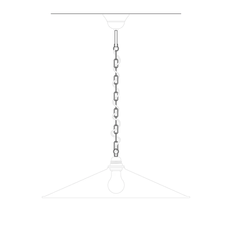 Kit de suspension mécanique avec chaîne génoise en fer - Chaîne 50 cm, tige et crochet M10x1