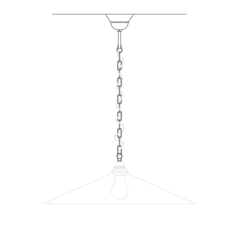 Kit complet suspension vintage : Pavillon en fer et Chaîne Gênoise - 50 cm