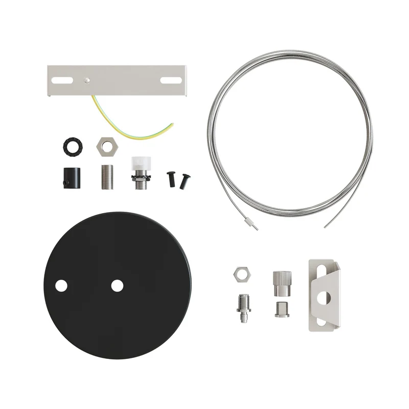 Kit Pavillon Ø 120 mm avec suspension en acier et équilibreur millimétrique - Noir Mat