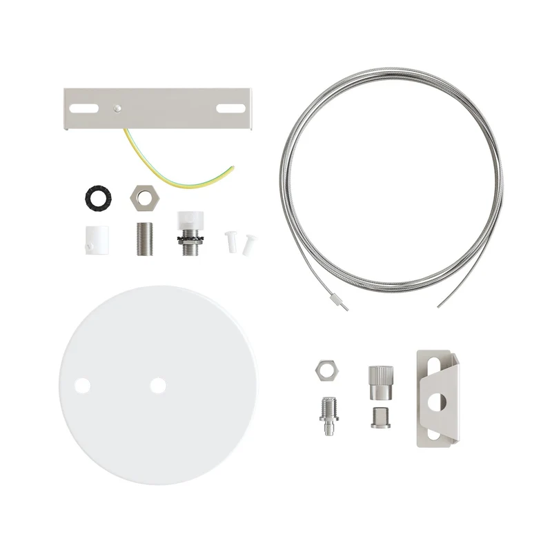 Kit Pavillon Ø 120 mm avec suspension en acier et équilibreur millimétrique - Blanc Mat