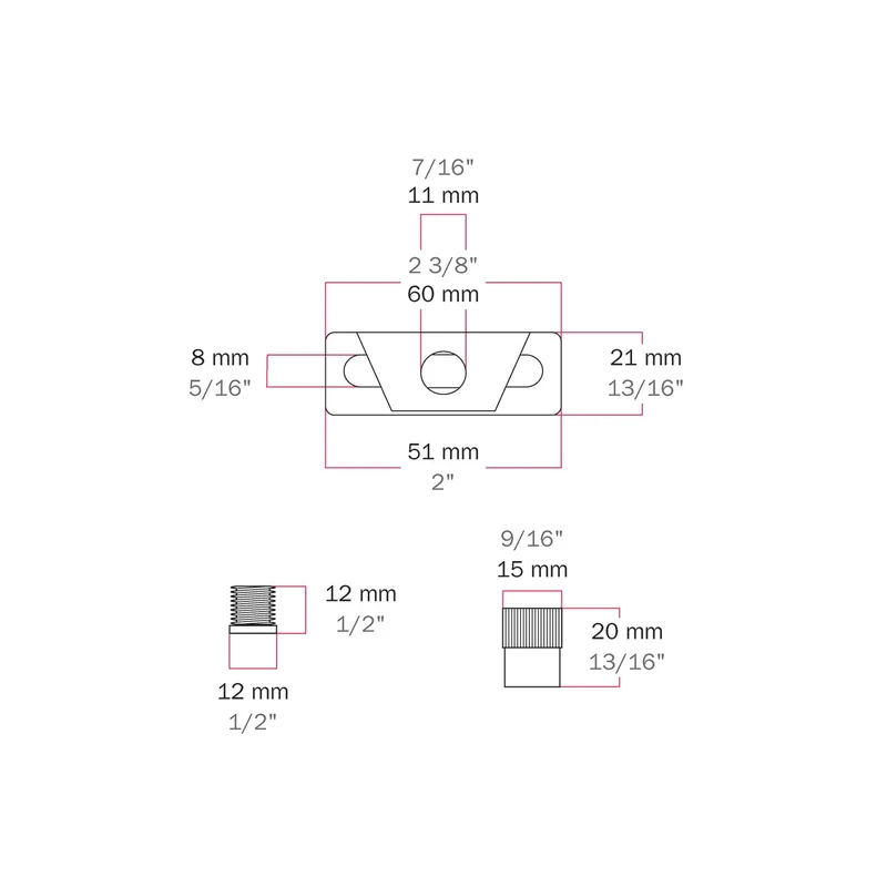 Balancier en métal avec réglage millimétrique pour câbles en acier et Abat-jour - Pas M10x1