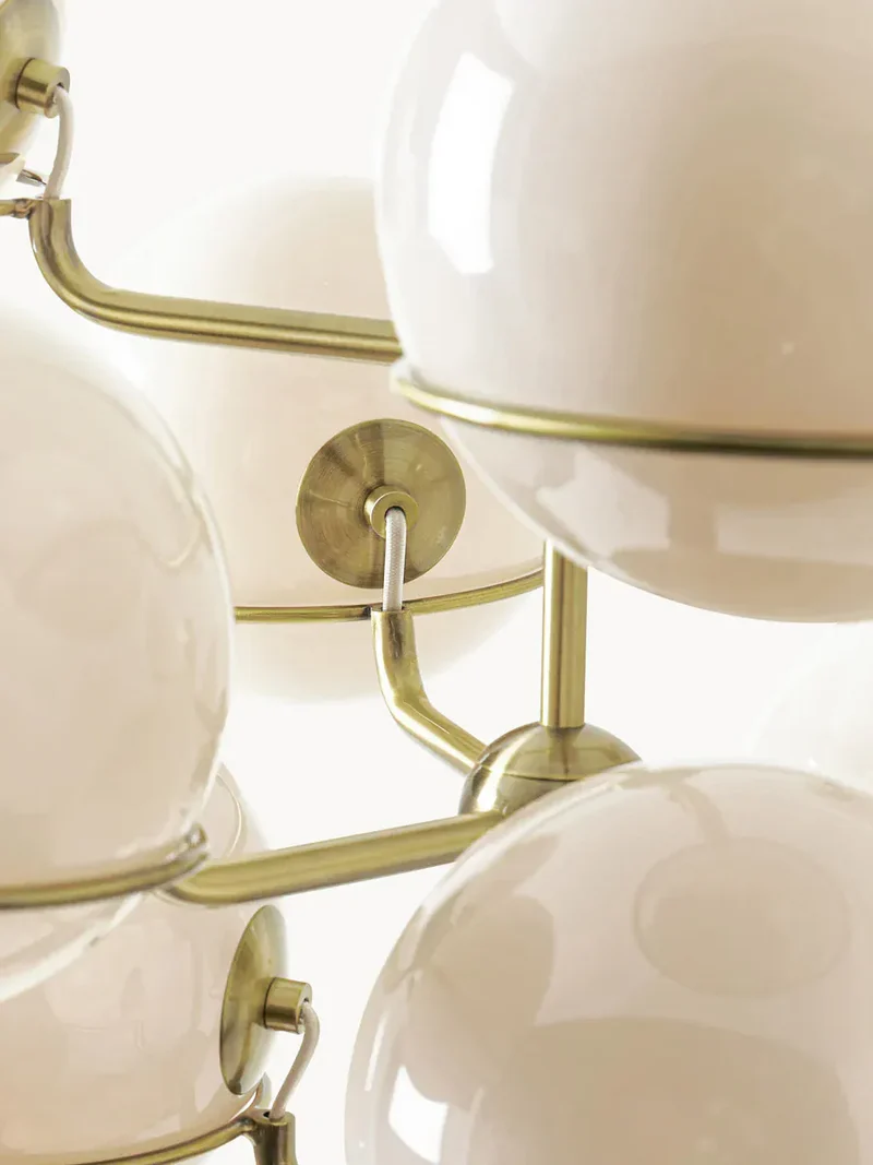Lustre globes blanc opal design