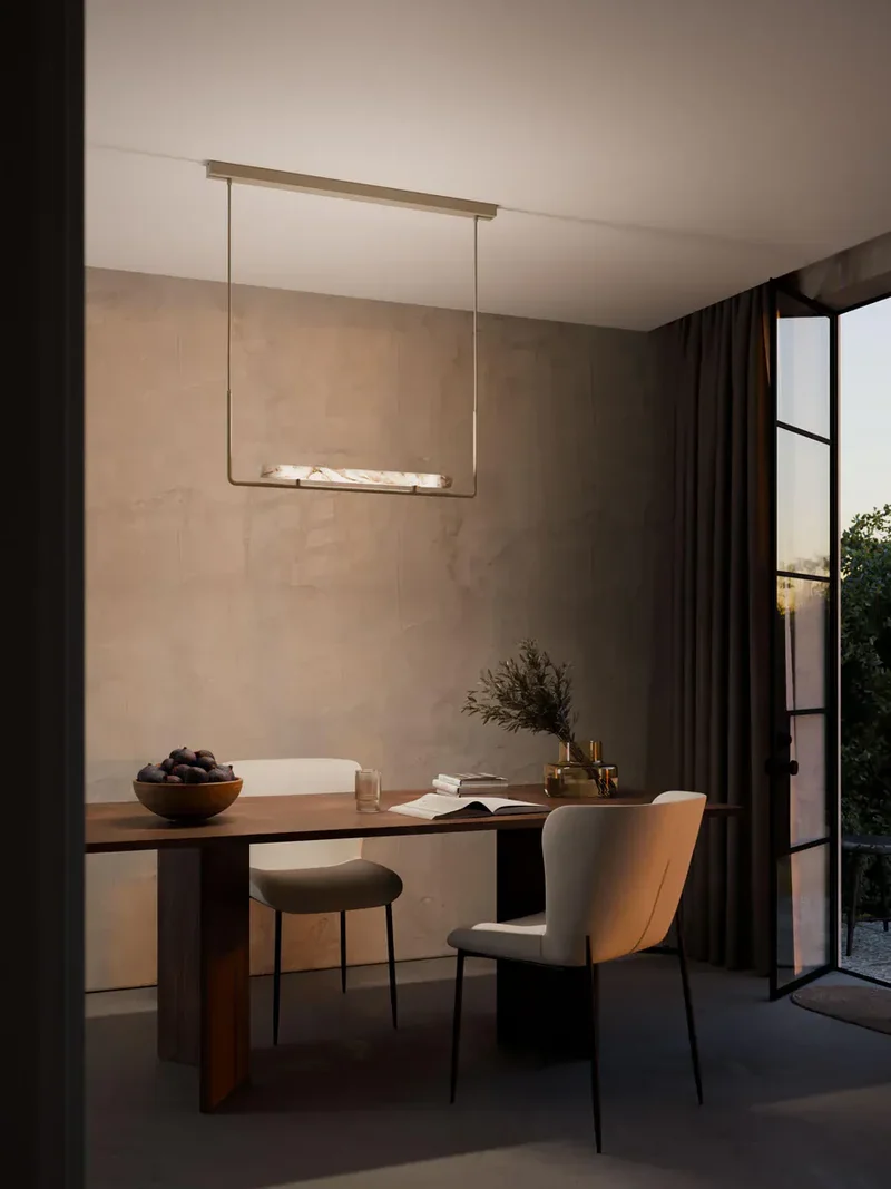 Lustre minimaliste blanc ilot
