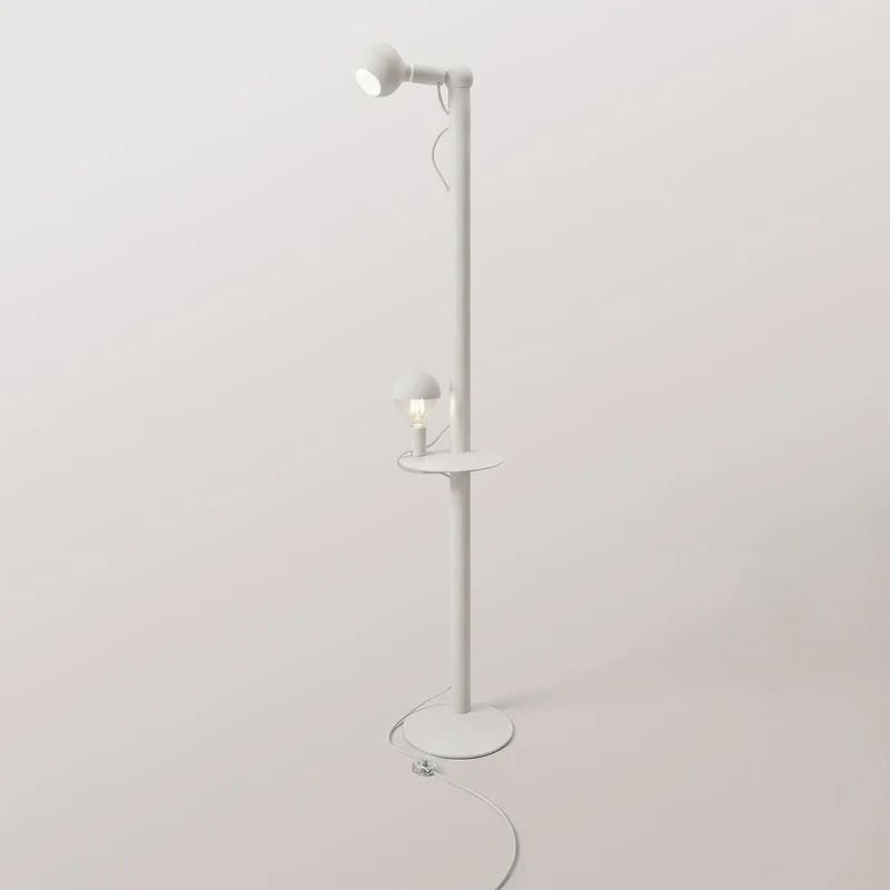 Rocco XXL - Lampe sur pied avec ampoule Maria et Camo - Blanc