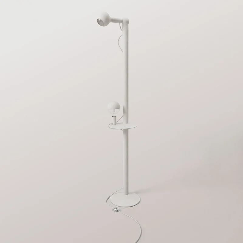 Rocco XXL - Lampe sur pied avec ampoule Maria et Camo - Blanc