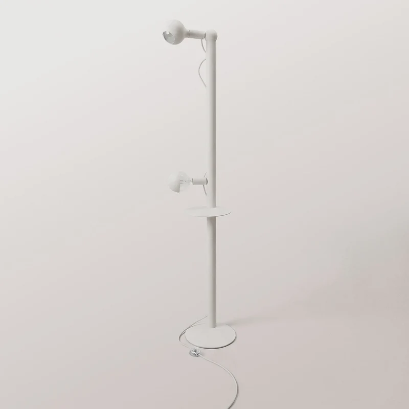 Rocco XXL - Lampe sur pied avec ampoule Maria et Camo - Blanc