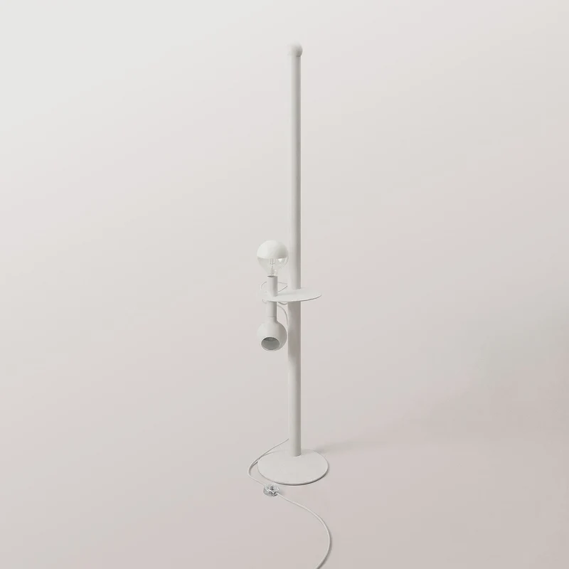 Rocco XXL - Lampe sur pied avec ampoule Maria et Camo - Blanc