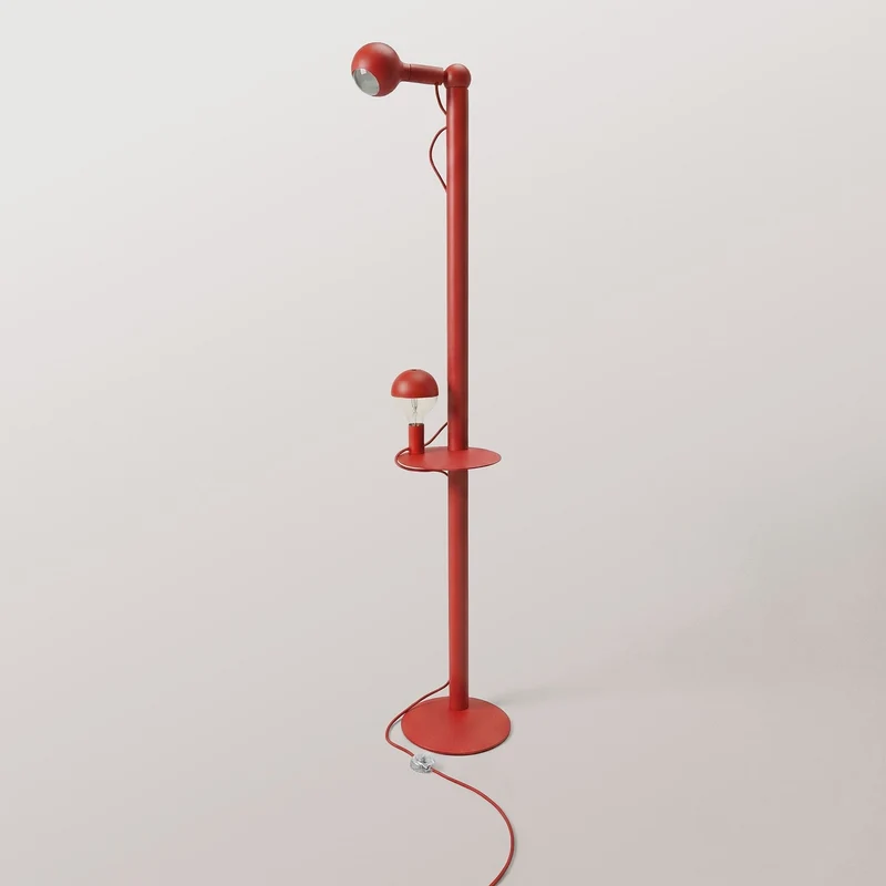 Rocco XXL - Lampe sur pied avec Ampoule Maria et Camo - Rouge