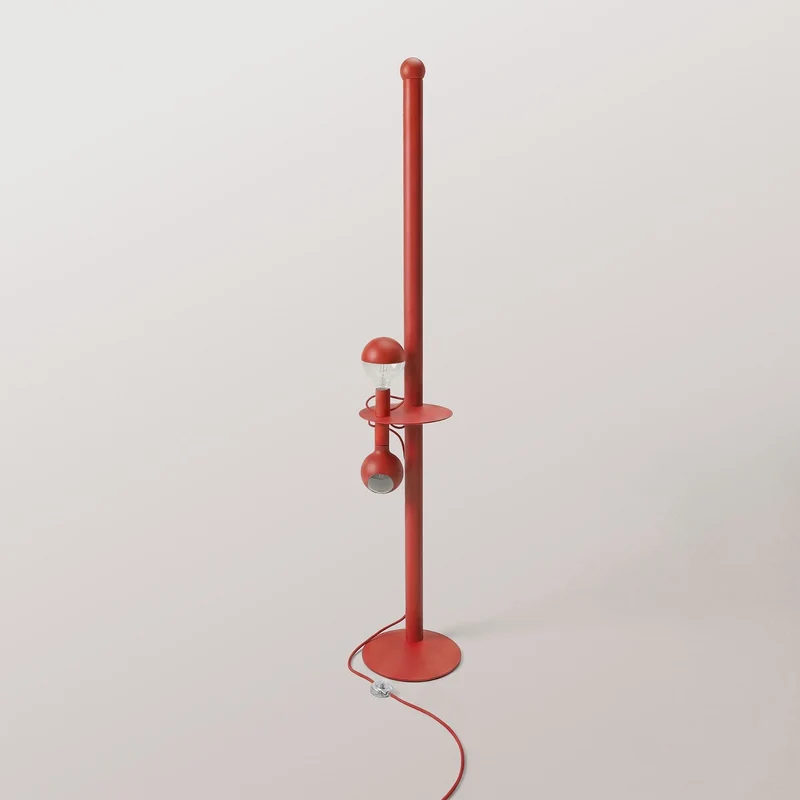 Rocco XXL - Lampe sur pied avec Ampoule Maria et Camo - Rouge