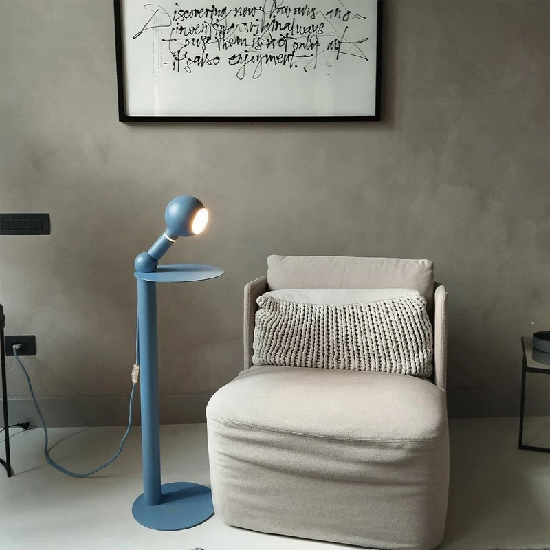 Rocco - Lampadaire avec Ampoule Camo - Bleu