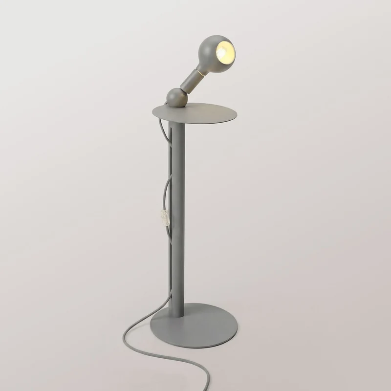 Rocco - Lampe sur pied avec Ampoule Camo - Gris