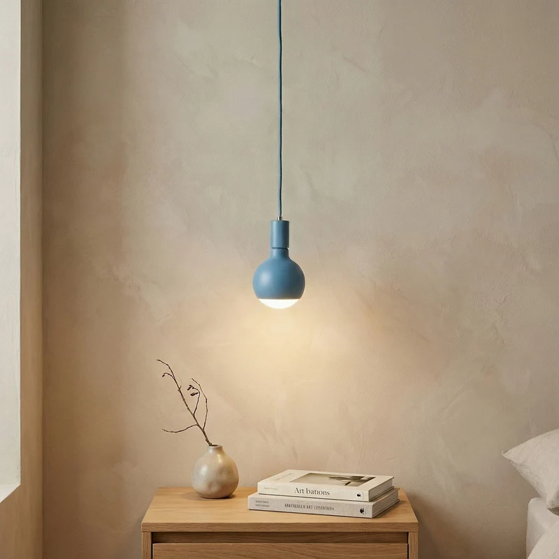 Lampe à suspension Filotto Métallique avec ampoule Lucia - Bleu