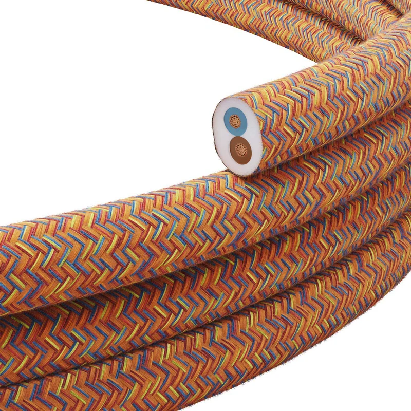 Câble textile plat Indian summer coton - PX07