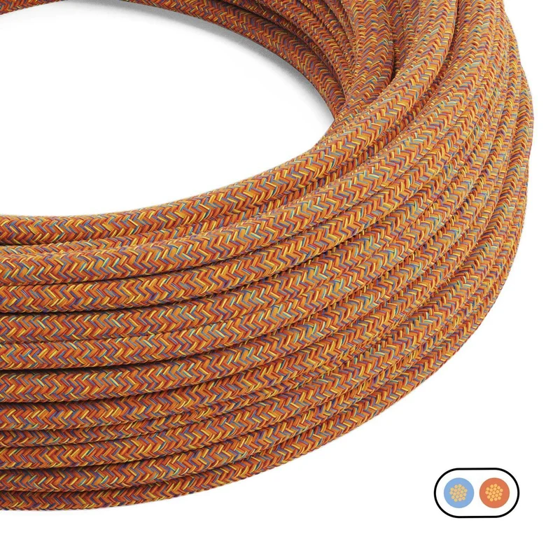 Câble textile plat Indian summer coton - PX07