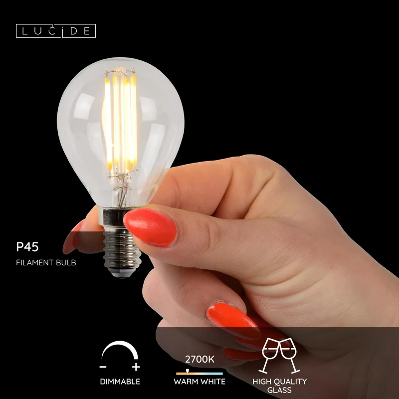 Lucide LED Filament Bulb E14 P45 Clear - 400lm 2700K - Dimmable