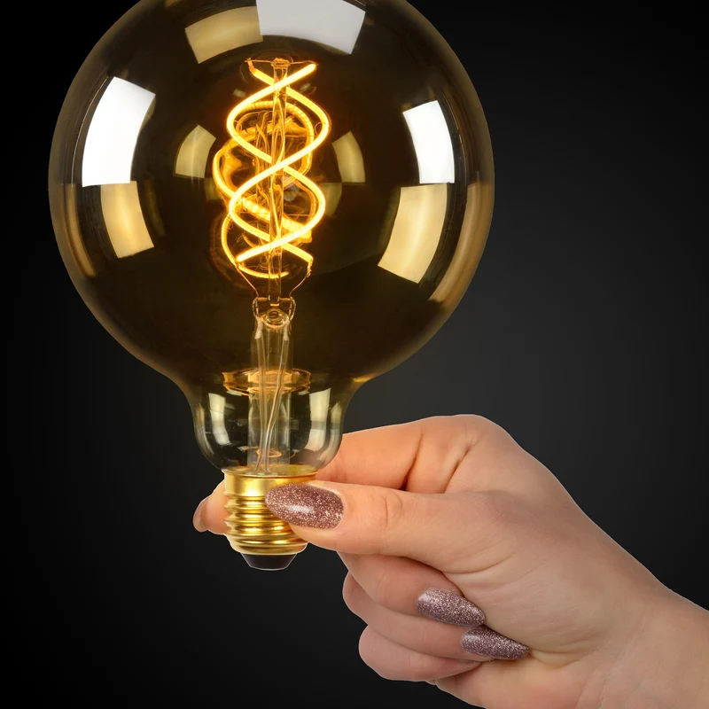 Lucide LED Filament Bulb E27 G125 Amber - 380lm 2200K - Dimmable