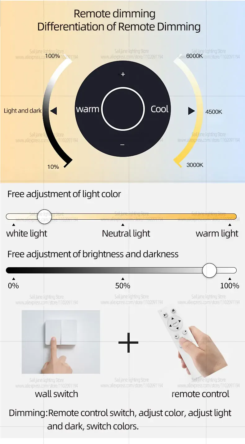 Lustre suspensions en anneaux noirs LED