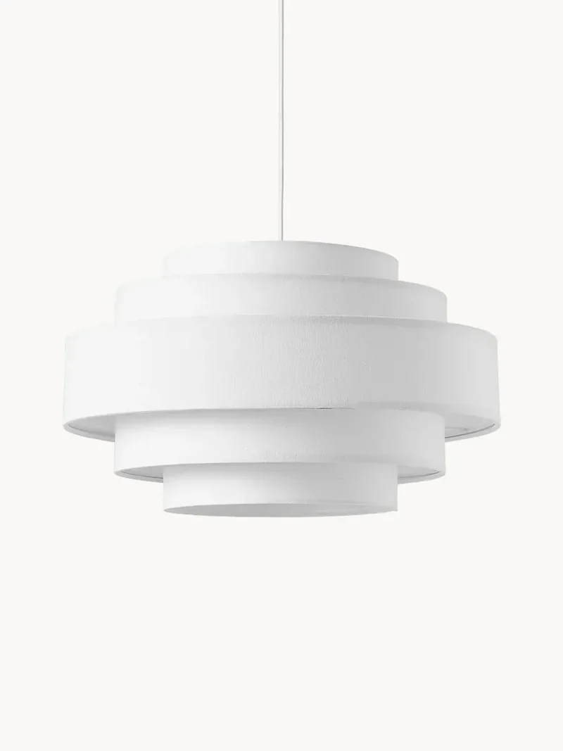 Suspension luminaire blanc tissu