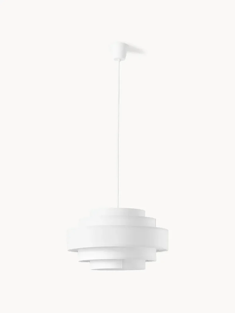 Suspension luminaire blanc tissu