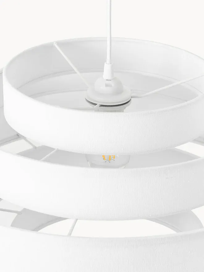 Suspension luminaire blanc tissu