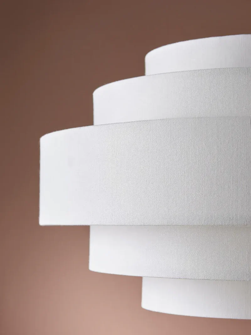 Suspension luminaire blanc tissu