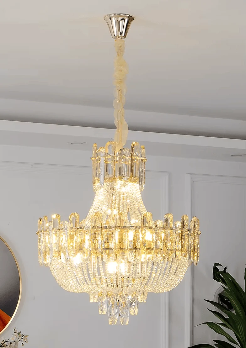 Lustre De Salle A Manger Italien Cristal Blanc