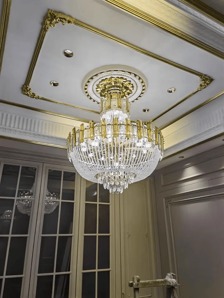 Lustre De Salle A Manger Italien Cristal Blanc