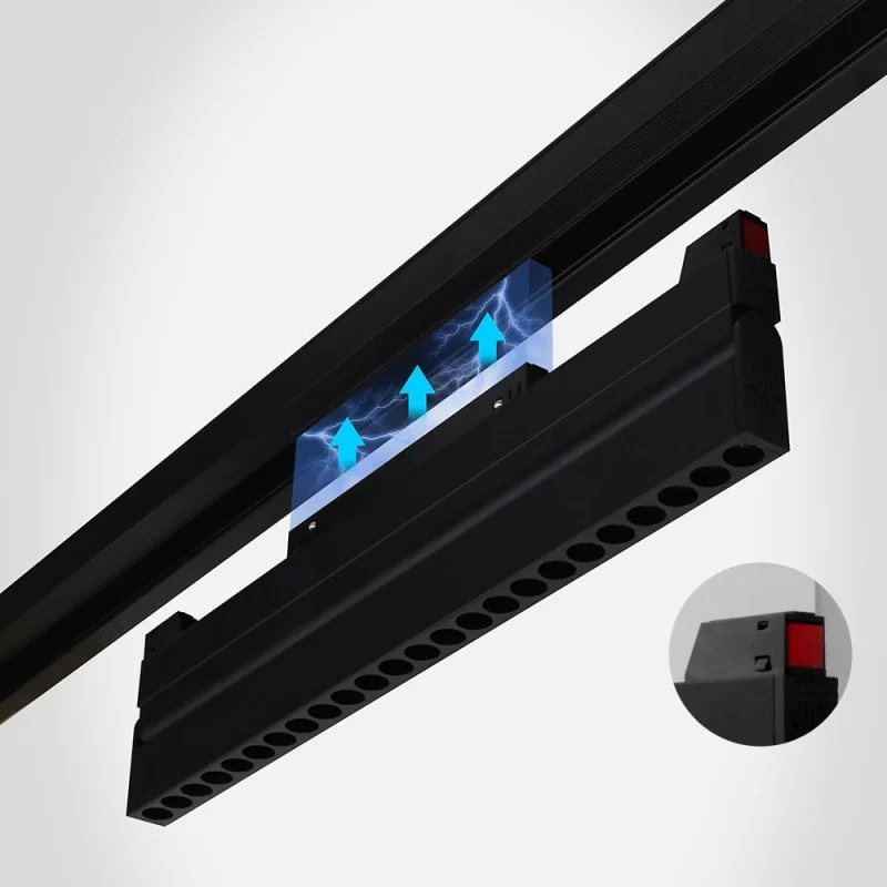 Spot linéaire orientable sur rail magnétique CCT - 20W - UGR18 - Mi Light - Noir