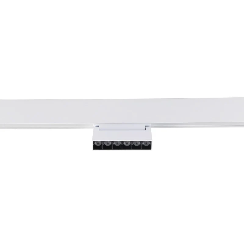 Spot LED linéaire orientable sur rail magnétique 48V - 6W - UGR16 - Blanc