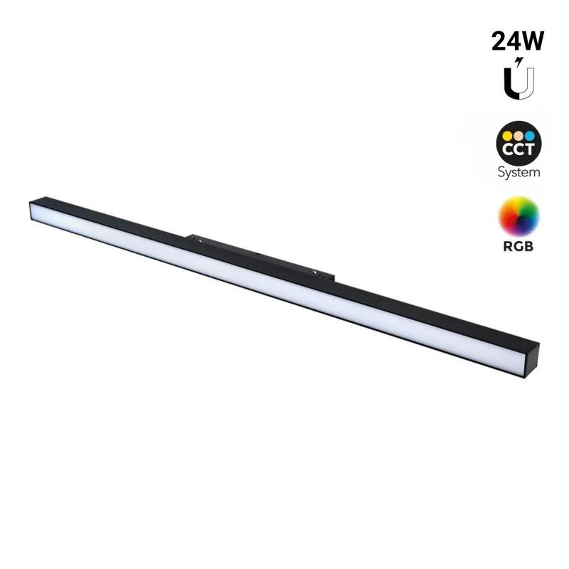 Spot linéaire opale sur rail magnétique RGB + CCT - 24W - Mi Light