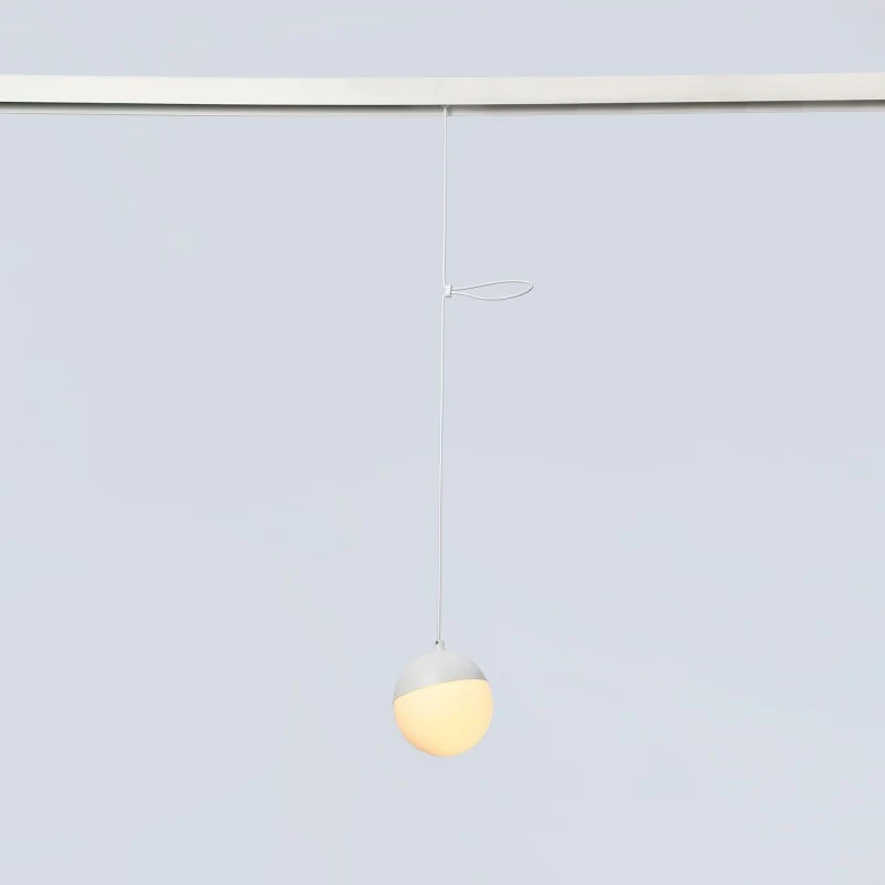 Suspension boule LED sur rail magnétique 48V - 6W - 2700K - IRC90 - Blanc