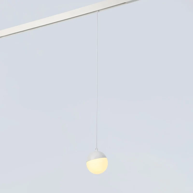 Suspension boule LED sur rail magnétique 48V - 6W - 2700K - IRC90 - Blanc