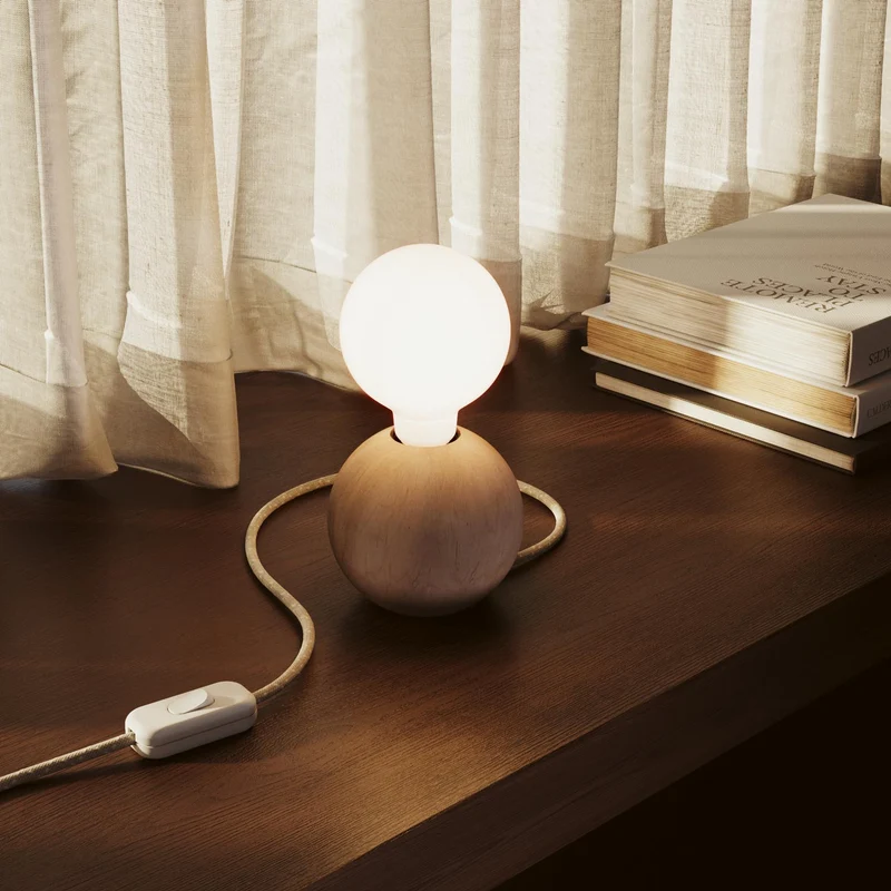 Socle de lampe en bois - Sphère