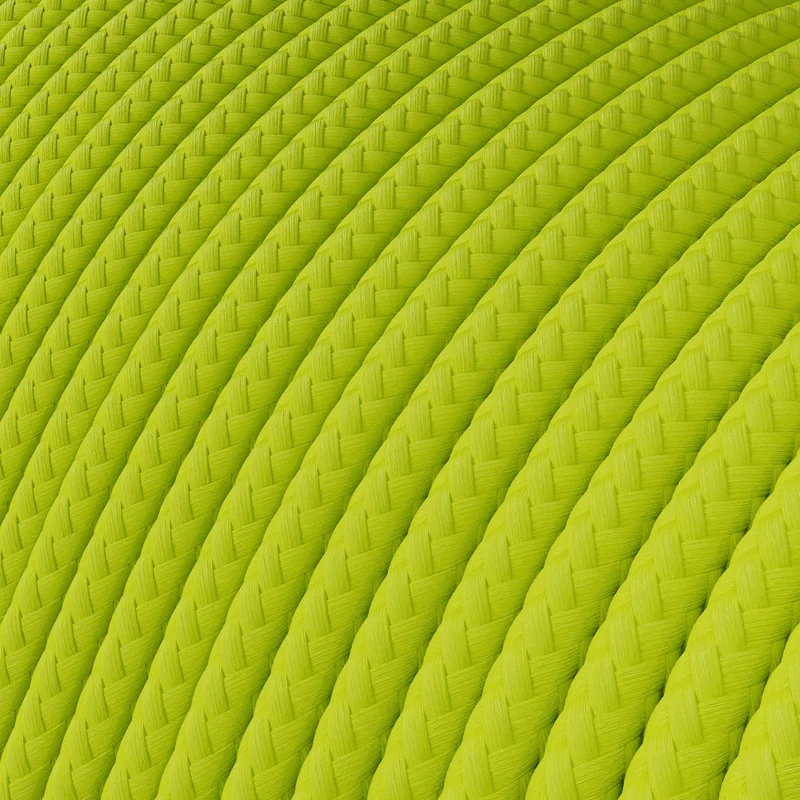 Câble électrique Extra Low Voltage revêtu de tissu Jaune Fluo RF10