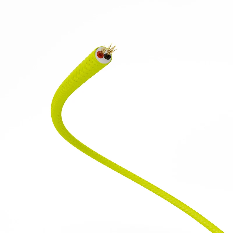 Câble électrique Extra Low Voltage revêtu de tissu Jaune Fluo RF10