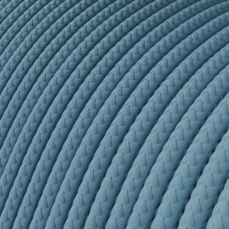 Câble électrique Extra Low Voltage revêtu de tissu effet soie Bleu ciel RM17