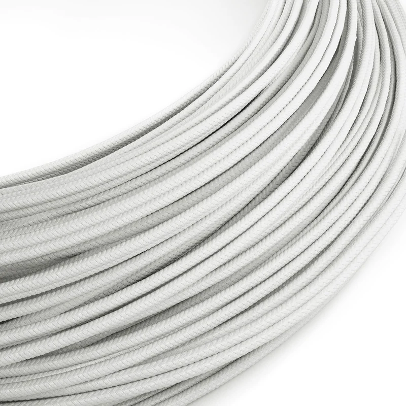 Câble électrique Extra Low Voltage revêtu de tissu effet soie Blanc RM01