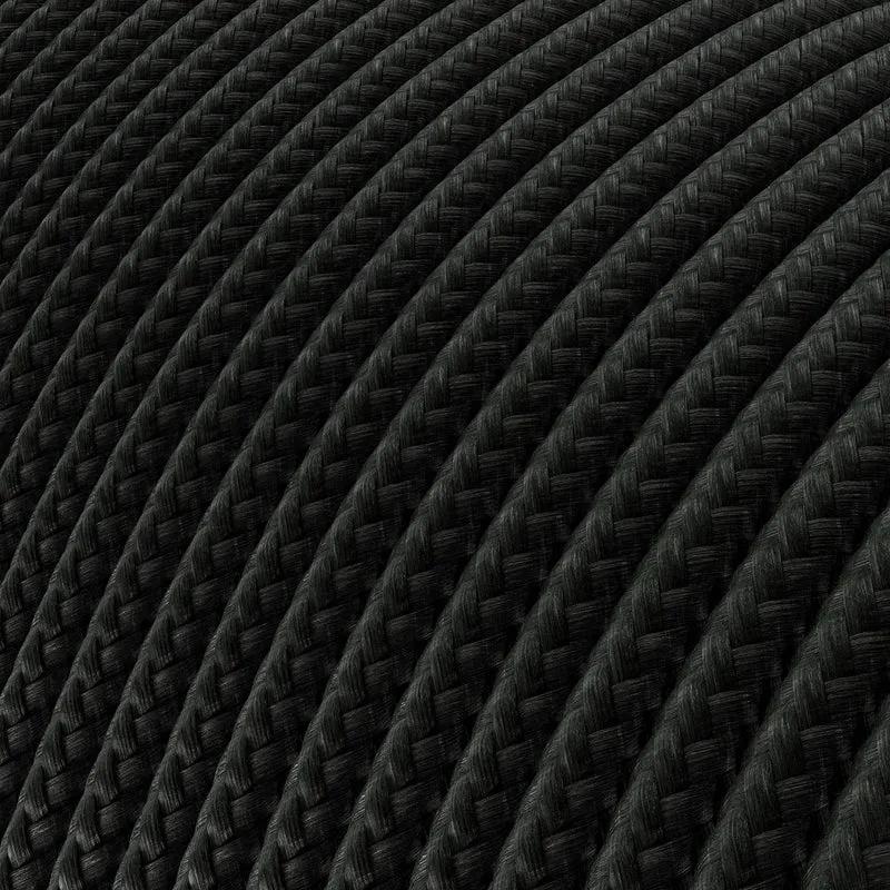 Câble électrique Extra Low Voltage revêtu de tissu effet soie Noir RM04