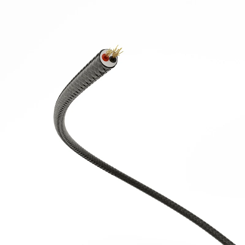 Câble électrique Extra Low Voltage revêtu de tissu effet soie Noir RM04