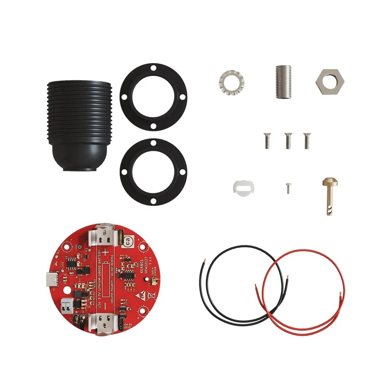 Kit électronique pour lampes à batterie 5V USB-C avec douille E27 filetée - Noir