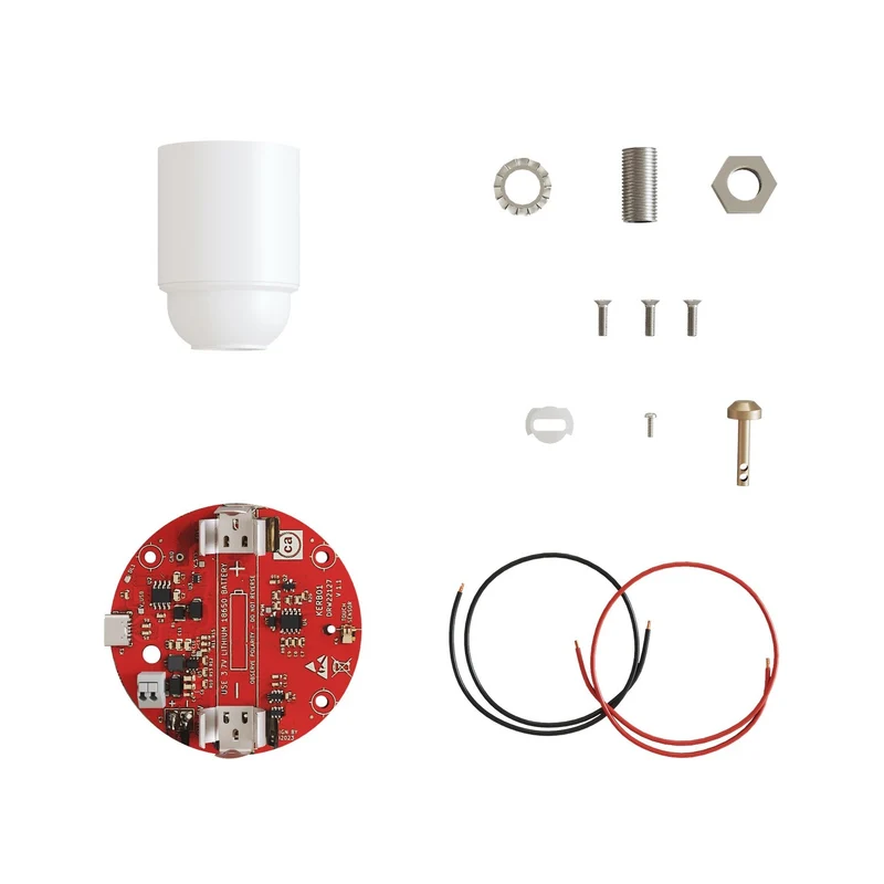 Kit électronique pour lampes à batterie 5V USB-C avec douille E27 lisse - Blanc
