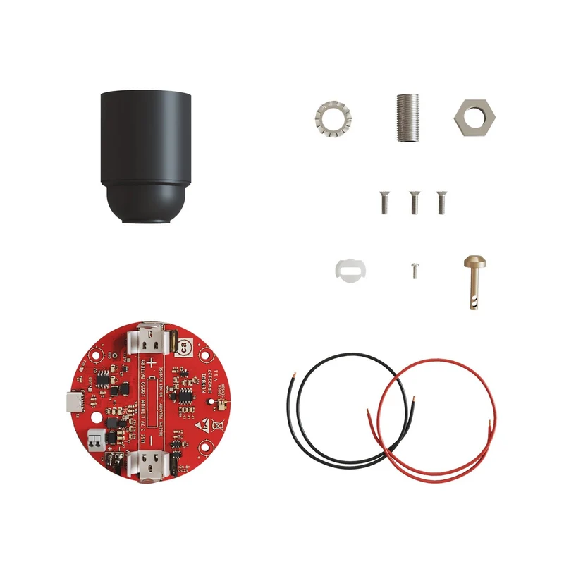 Kit électronique pour lampes à batterie 5V USB-C avec douille E27 lisse - Noir