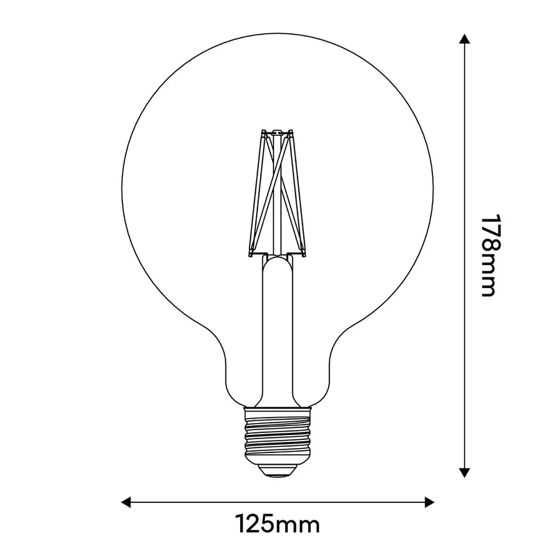 Ampoule LED Porcelaine Linea 5V Globe G125 2,2W 160Lm E27 2500K Dimmable - B06