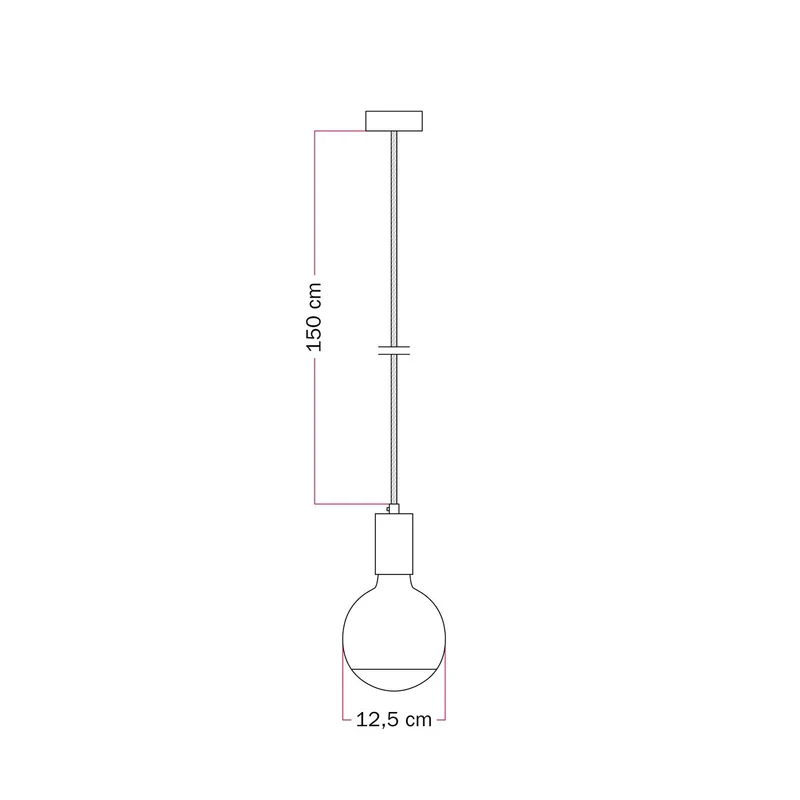 Lampe à suspension Filotto Metallico avec Ampoule Lucia - Orange