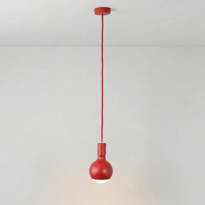 Lampe à suspension Filotto Metallico avec ampoule Lucia - Rouge