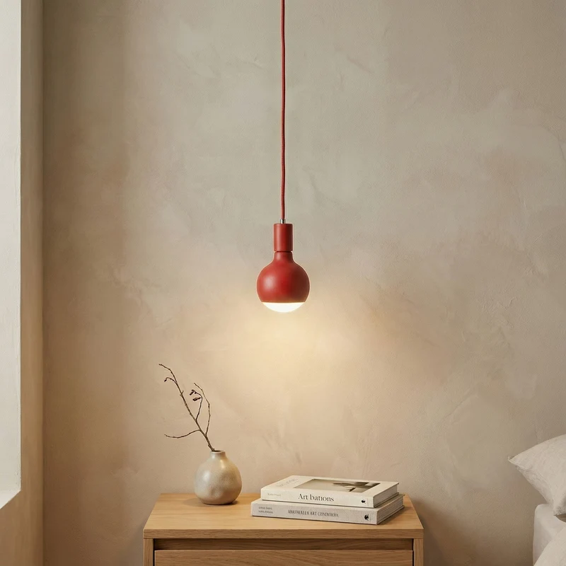 Lampe à suspension Filotto Metallico avec ampoule Lucia - Rouge