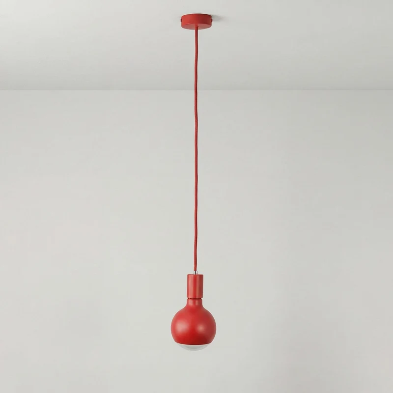 Lampe à suspension Filotto Metallico avec ampoule Lucia - Rouge