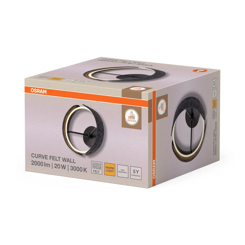 OSRAM DECOR Curve Felt Applique 20W 830 Gris foncé