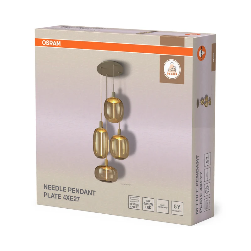 OSRAM DÉCOR Suspension Aiguille Plaque Beige 4xE27