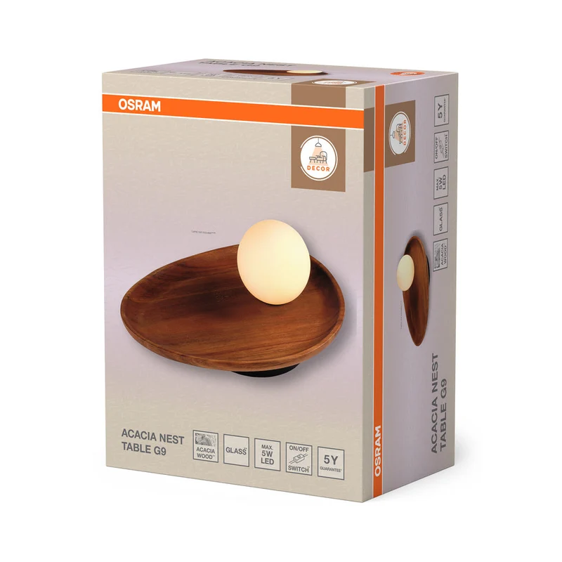 OSRAM DECOR Acacia Nest lampe de table 1xG9 marron